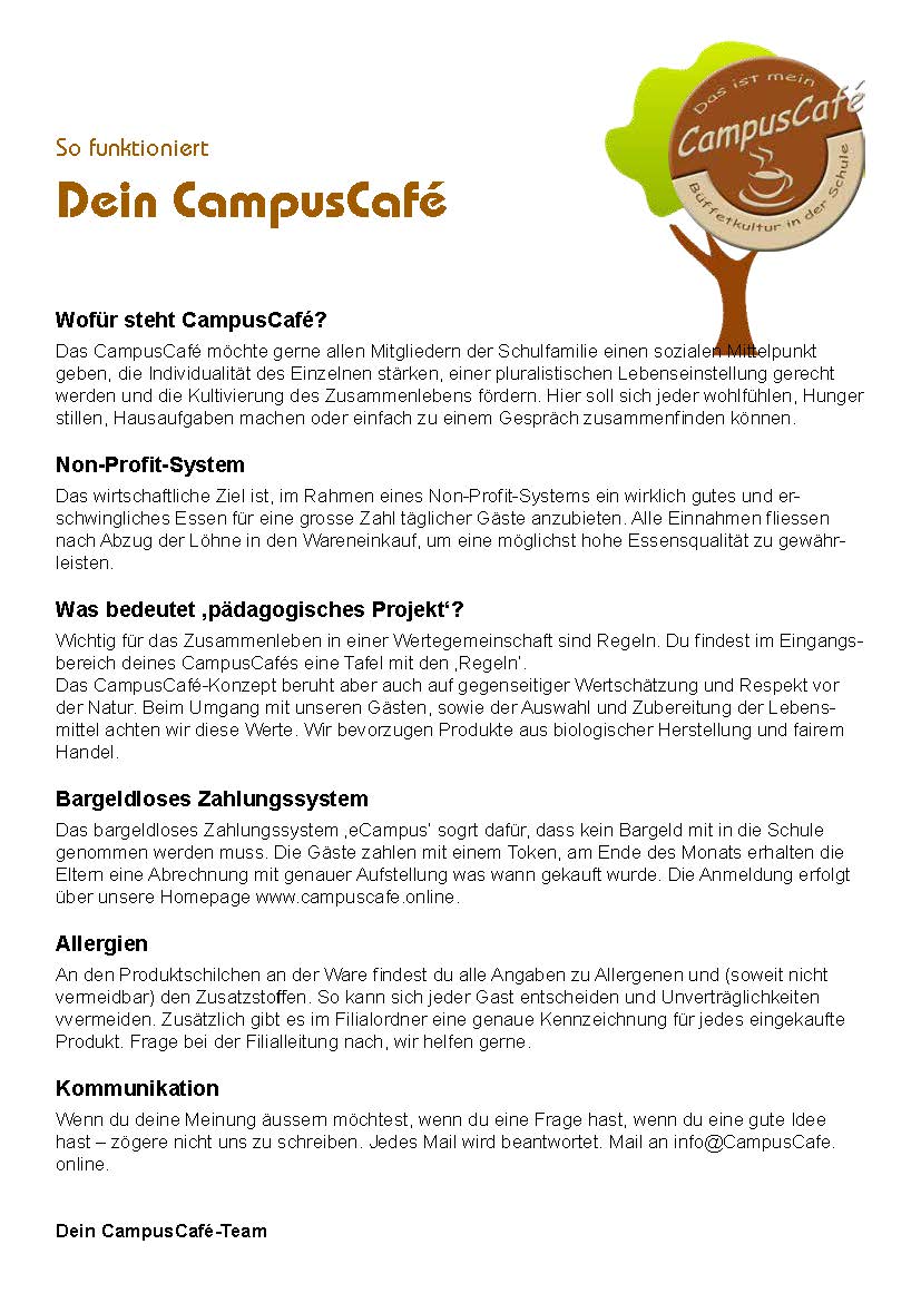 So funktioniert mein CampusCafé So funktioniert mein CampusCafé